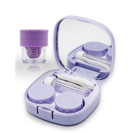Vastsoon Vastsoon Contact Lens Case with Cleaner Washer, Travel Size Cute Colored Contact Lenses Applicator Removal Tool Kit with Mirror Solution Bottle for Daily Outdoor (Purple)