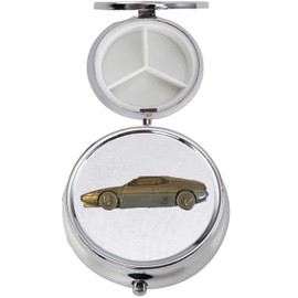 Beema m1 refY car Pewter effect vehicle On A Mirrored 3 Section Container Pill trinket Box caddy