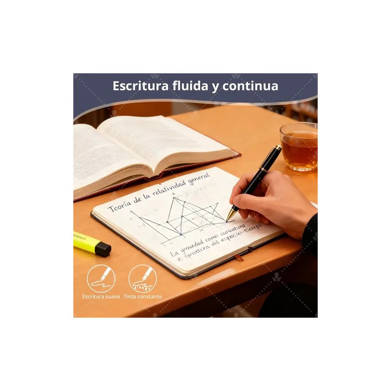 Bolígrafo Wiknices de Acero con Recambios y Estuche, Pack de