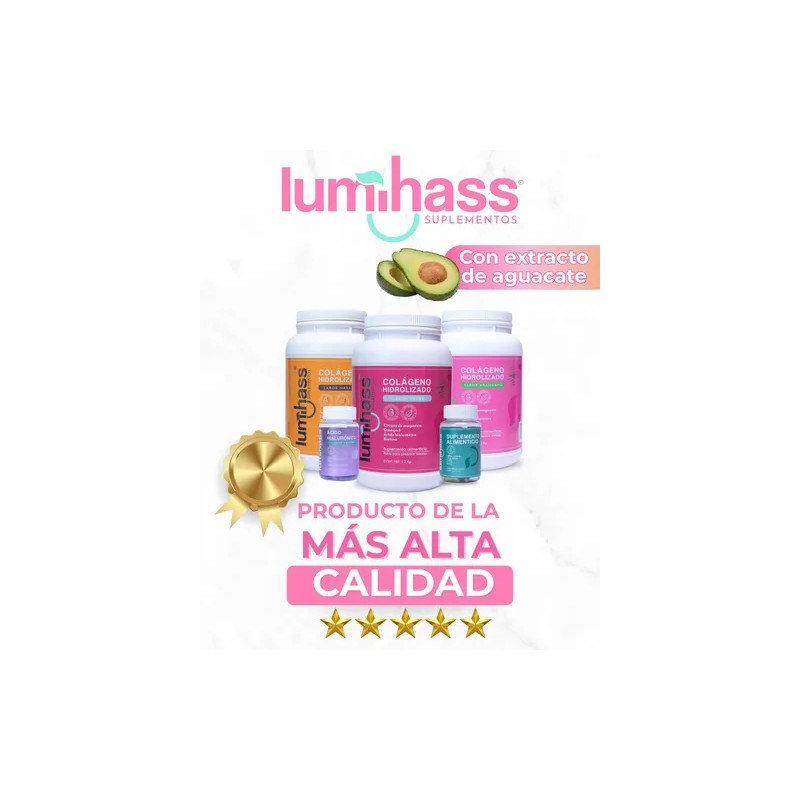 Colágeno Lumihass 1.2 Kg + Detox Omega 3 Biotina Magnesio