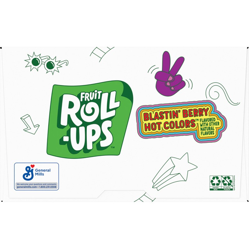 Betty Crocker Fruit Roll Ups, Blastin' Berry Hot Colors, 0.5