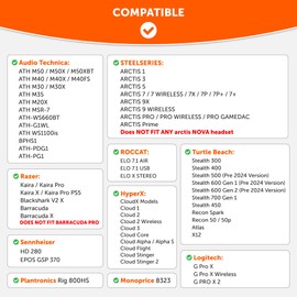 WC PadZ - The Ultimate Upgraded Earpads by Wicked Cushions - Compatible With Audio Technica, HyperX, SteelSeries Arctis & More - Extra Thick - Bigger Opening - Softer Memory Foam | (Speedracer Cyan)