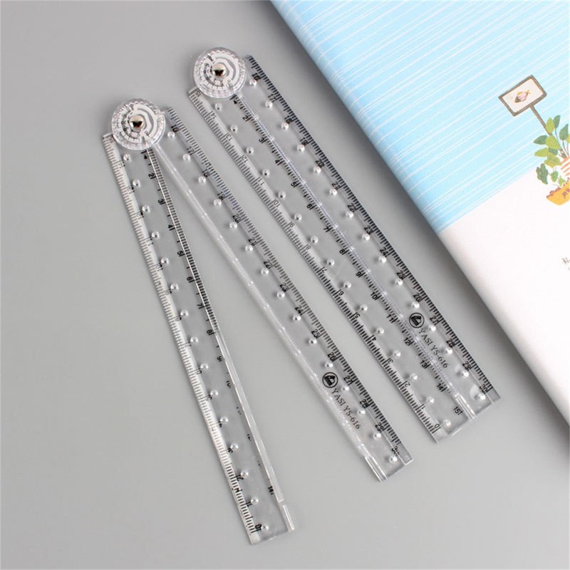Clear Acrylic Folding Ruler Straight Ruler for Student Teachers, Math