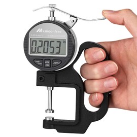 Mxmoonfree Digital Thickness Gauge 0.001mm/0.00005" | 0-25.4mm/1.0" Electronic Micrometer Thickness Meter with LCD Display, Unit Conversion, Storage Case, Extra Battery