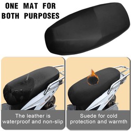 KOLZEMV Motorcycle Seat Cushion, Universal Saddle Cover Made of Elastic Synthetic Leather, Saddle Protection, Motorcycle Seat Cushion, Motorcycle Seat Cover, Scooter Seat Cover with Anti-Scratch, and