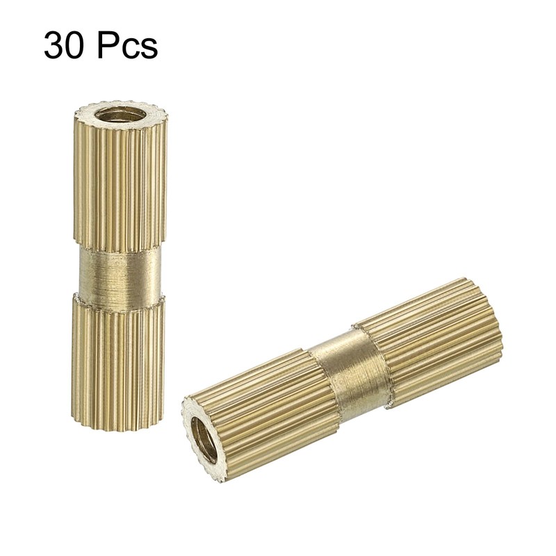 QUARKZMAN Knurled Insert Nuts, 30 Pieces M3 x 18 mm