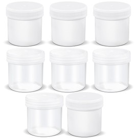 Recipientes aprobados por la TSA de boca ancha de tamaño de viaje, tarros de plástico de viaje transparentes y blancos a prueba de fugas con tapas para cremas, loción cosmética, abalorio de joyería