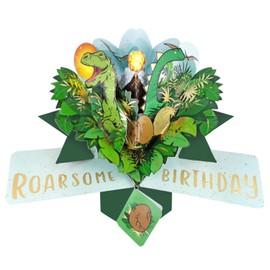 Roarsome Birthday Pop Up Birthday Greeting Card with Dinosaurs 3D Pop-Up Cards POP232