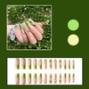 Long Square Press On Nails St.Patrick’s Day Fake Nails Green