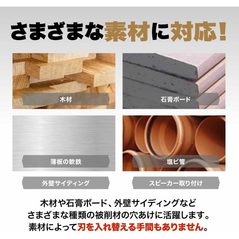 Hole Saw [For Impact Screwdriver] [Hex Shaft 0.25 inch (6.35
