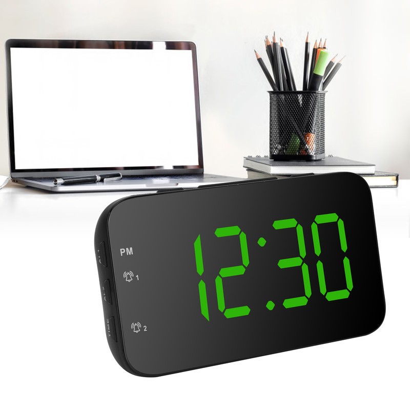 LED Digital Alarm Clock Portable Desk Clock with Snooze for