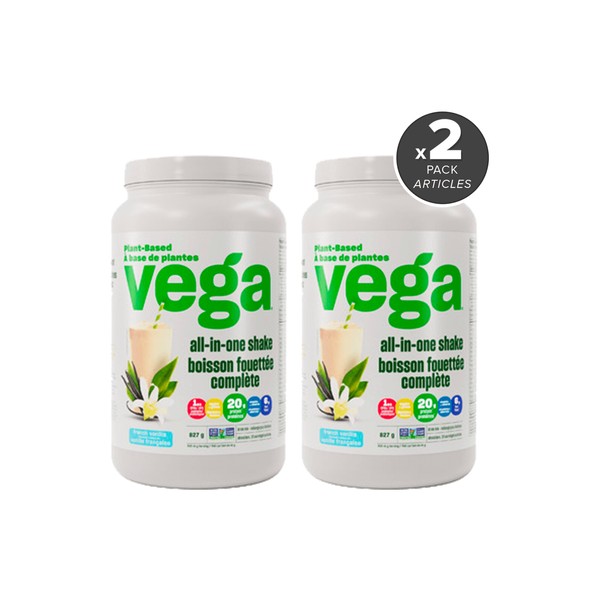 Vega One All-In-One French Vanilla Nutritional Shake 2 Pack Bundle