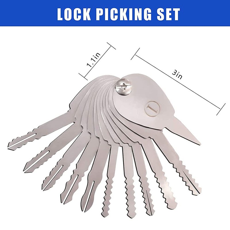30-Piece Lock Picking Set, Stainless Steel Multifunctional Door Lock Key,