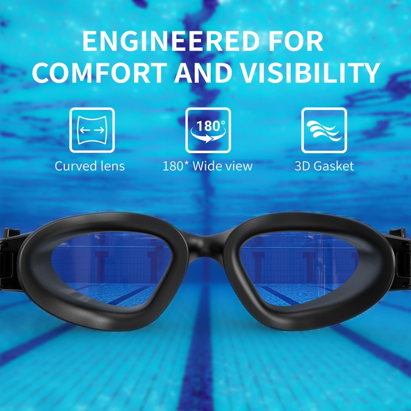 H20VIZ Swimming Goggles | Polarised, Anti-Fog, UV400 Protection, Anti-Leak, Includes