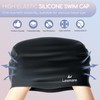 Long Hair Swim Cap for Women 2 Pack, Silicone Swimming