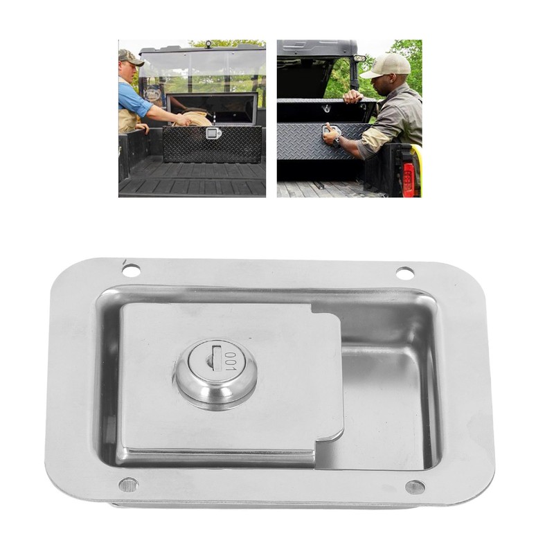 Travel Trailer Lock Stainless Steel Flush Mount Paddle Type Toolbox