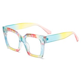 bullabulling Oprah Style Square Reading Glasses Blue Light Blocking for Women Men Ladies Summer Readers (1c, 1.75, x)