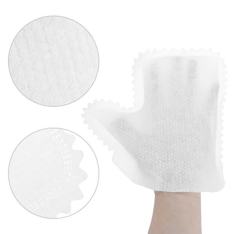 QWORK White Microfiber Dusting Gloves, 60 Pieces Dusting Mitt, Wipes
