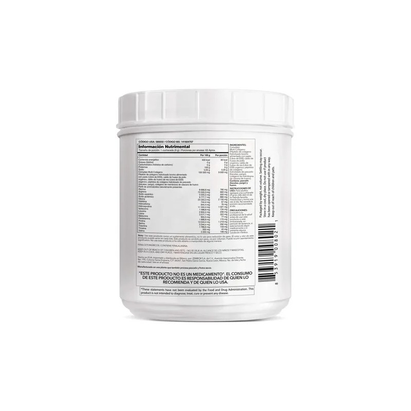Multi Colágeno Hidrolizado En Polvo Codeage Sin Sabor 567 Gr