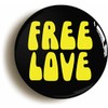 Ozorath FREE LOVE RETRO HIPPIE SIXTIES BADGE BUTTON PIN (Size