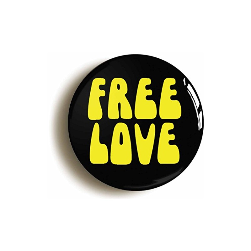 Ozorath FREE LOVE RETRO HIPPIE SIXTIES BADGE BUTTON PIN (Size