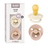 Bibs Dummies, 2-Pack of Colourful Dummies, Natural Rubber Danish Dummies