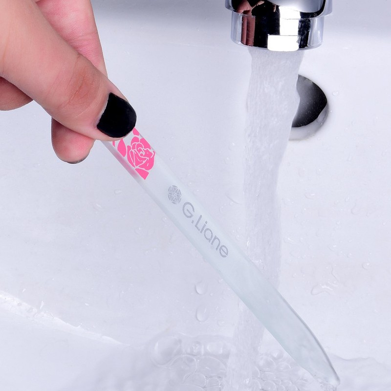 G.Liane Glass Nail File, Double Sided, Nail File with Case,