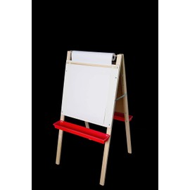 Flipside Products Double-Sided Adjustable Paper Roll Standing Easel, Dry Erase/Green Chalkboard, Whiteboard Easel, Drawing, Classroom, Home