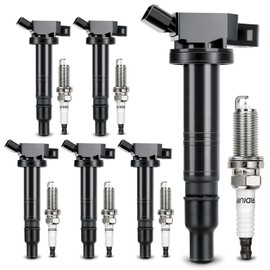 UF495 Ignition Coil & 6176 Double Iridium Spark Plug for 4.0L V6 Toyota 2005-2015 Tacoma,2007-2009 FJ Cruiser,2005-2011 Tundra,2003-2009 4Runner 90919-02248 90919-A2001 5C1419 C1426 (set of 6)