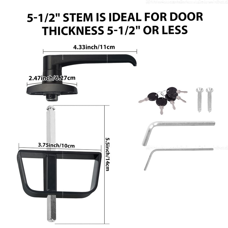 5-Key L-Handle Shed Lock Kit - Durable Anti-Corrosion Metal Hardware