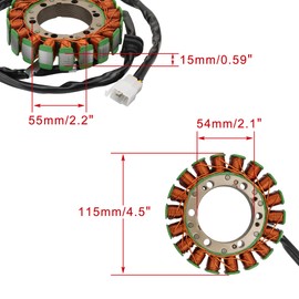 WOOSTAR 18 Coil 3 Wire Magneto Stator Replacement for 1999-2007 VT600 Shadow VLX 600 VRX400 ROADSTER NC33-100 105 1995 1997 NV400 Shadow 400