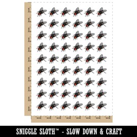 Realistic Housefly Fly Bug Insect Pest Temporary Tattoo Water Resistant Fake Body Art Set Collection - 54 1" Tattoos (1 Sheet)
