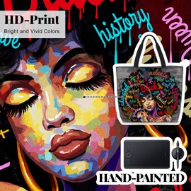 African American Tote Bags for Women Work Gifts for Black Women Shoulder Bags Black History Month Purse Waterproof Handbag For Work Beach Travel Gym