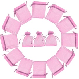Creative Balloons Organza Bags Pink 7 x 9cm 50 Pack Wedding Christmas Favour Drawstring Bags