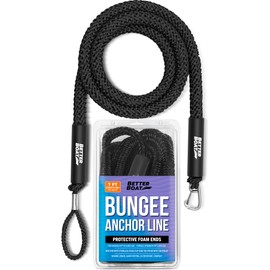 Bungee Anchor Rope, Elastic Snubber Anchor Line, 7 ft to 14 ft Stretch, Black, for Boats and Anchors