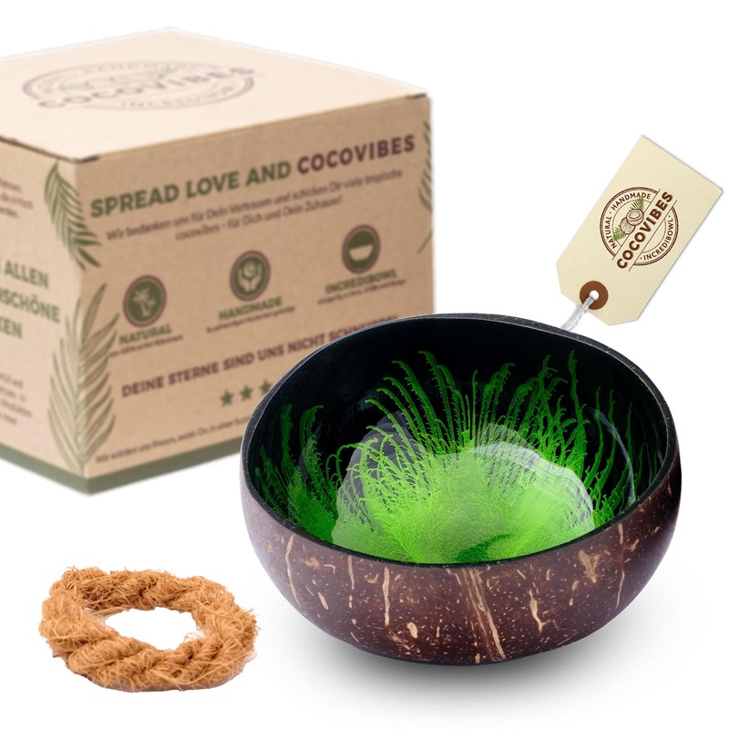 Cocovibes Coconut Bowl Buddha Bowl Lacquered Hand-Made and Environmentally Friendly