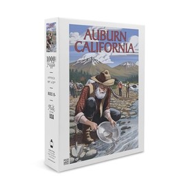 Auburn, California, Painterly, Gold Panner Mining Camp (1000 Piece Puzzle, Challenging Jigsaw Puzzle for Adults, Made in USA)