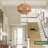 InterMaka 4-Light Boho Rattan Chandelier Light Fixture, 17.7” Hand Woven