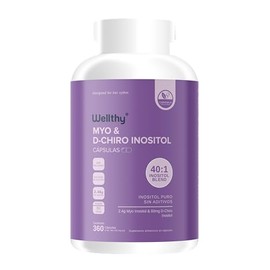 Wellthy Myo Chiro Inositol 360 Cápsulas Mezcla Óptima 2400mg 60mg Ingredientes 100 Naturales Gluten Free Sugar Vegan