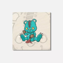 Unbranded Zombie Bear Animal 4'' X 4'' Square Wooden Coaster