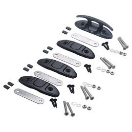 MIZUGIWA Boat Folding Cleats 4-1/2 Inch Stainless Steel Marine Flip Up Dock Cleat for Boat,Heavy Duty Black Boat Cleats Flip Up Rope Cleat W/Back Plate & Fasteners for Mooring,Boat Docks,Decks,Kayaks