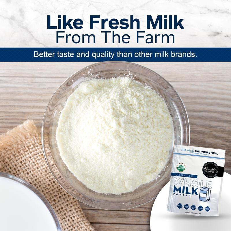 HEALTHIER COMFORTS Organic Whole Milk Powder - Size: 21 oz