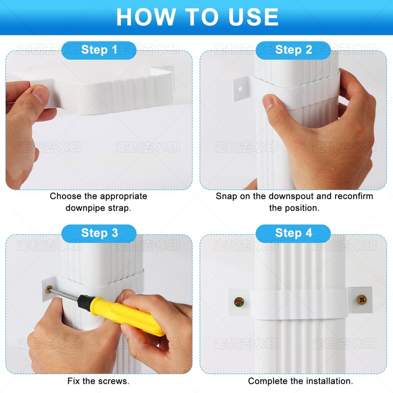 Downspout Strap 2x3 Leader Strap 2x3 6pcs (White)