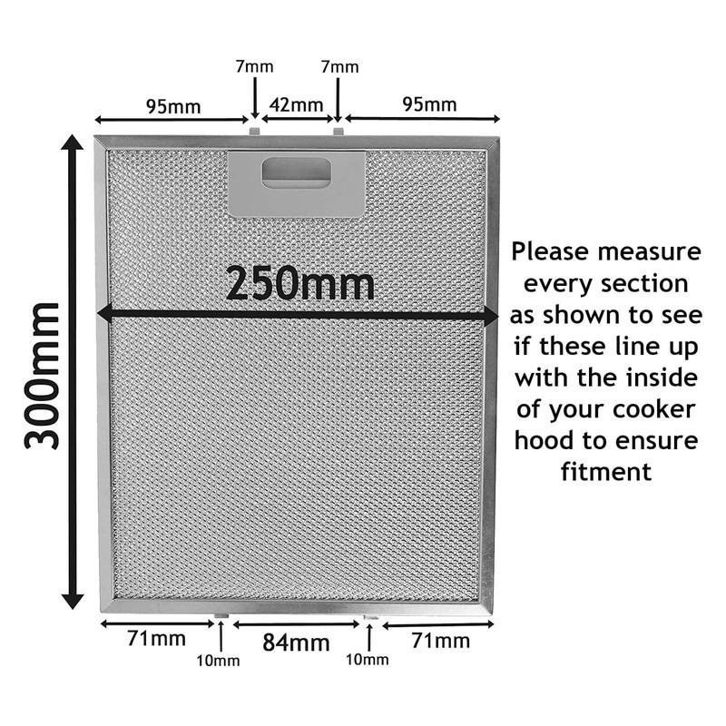 SPARES2GO Metal Mesh Filter for Rangemaster Cooker Hood Kitchen Extractor