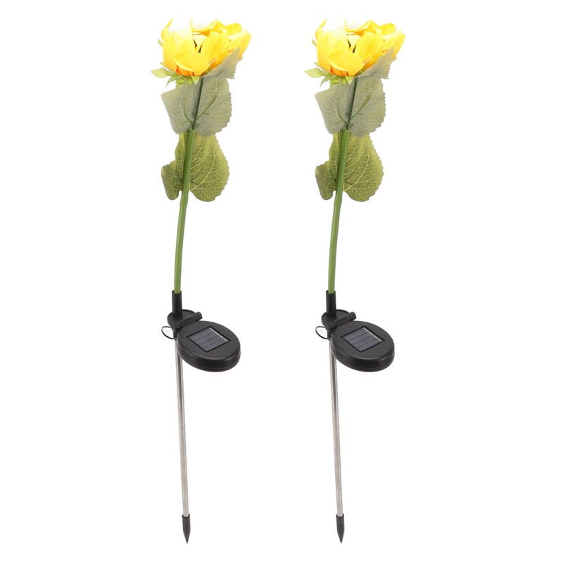 2Pcs Sunflower Solar Lights IP65 Waterproof Low Power Consumption LED