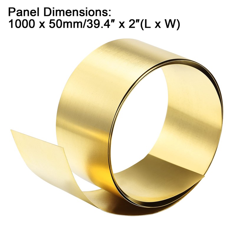 sourcing map Brass Sheet Roll, Metal Foil Plate 1000mm x