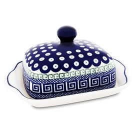 Bunzlauer Keramik Butterdose Butterglocke Butterbehälter rechteckig für 250g (1 Stück Butter) 20x10,5x10,5 cm verschiedene Muster (Dekor 923, 250 g)