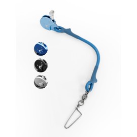 BLUEWING Blue Water Outrigger Halyard Line Lock Pulley Single Aluminium Alloy with Stainless Steel/Brass Snap Swivel for Offshore Fishing, Blue