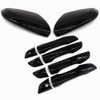 S SIZVER Glossy-Black Series Door Handle+Mirror Covers Overlay Combo Set