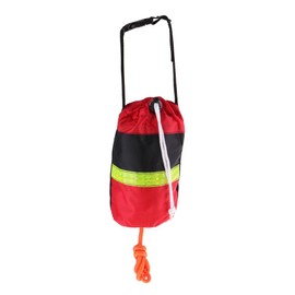 Perfeclan Throw Rope Reflective Rope Obvious Boat Anchor Bag Fishing Accessory, 16 Meters Non-reflective Rope Red Black Bag